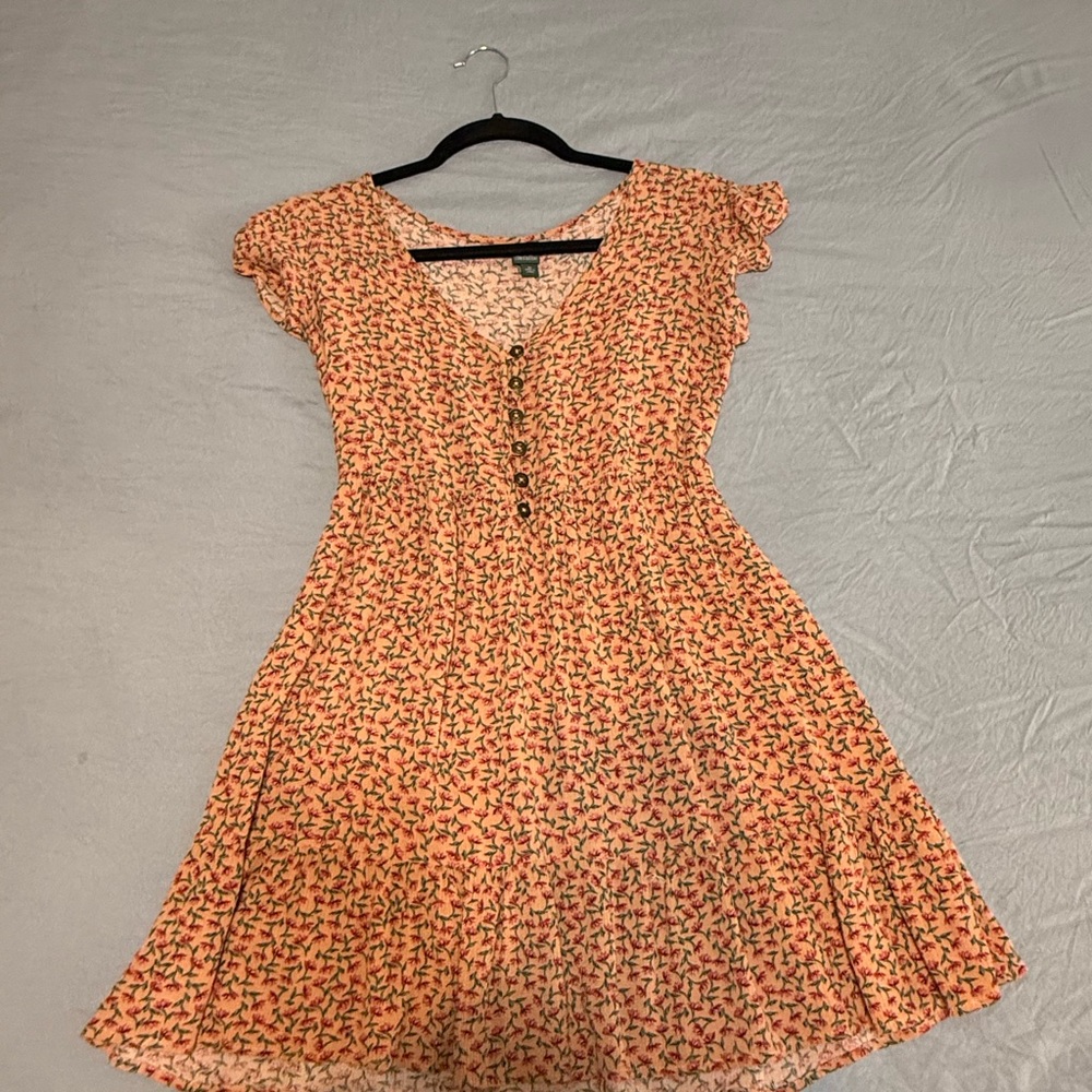Floral Button-Front Dress